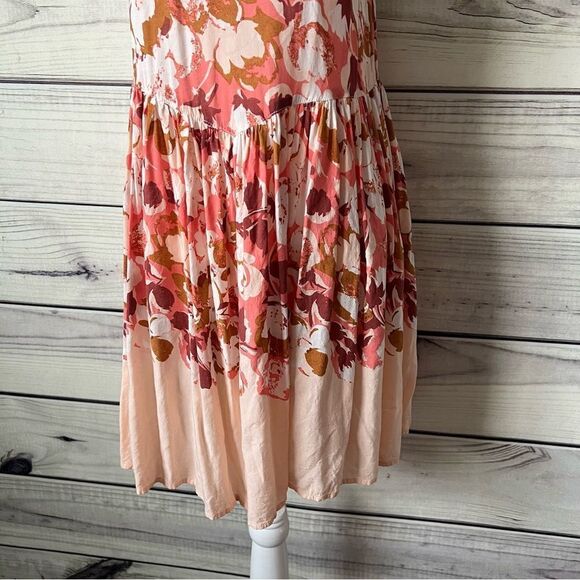 Intimately Free People Peach Floral Strappy Mini Dress - Picture 5 of 10